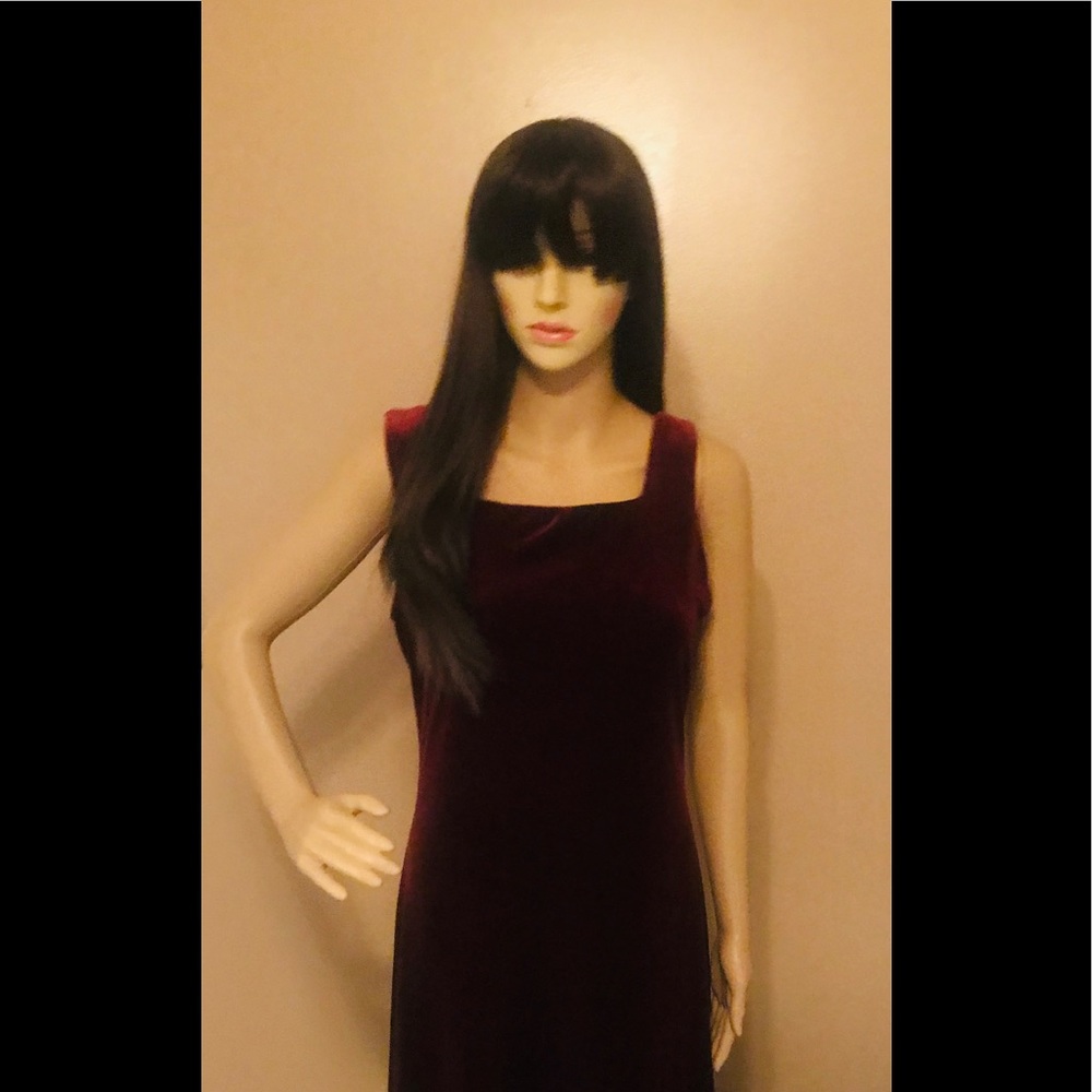 Woman Long Dress Red Wine Color